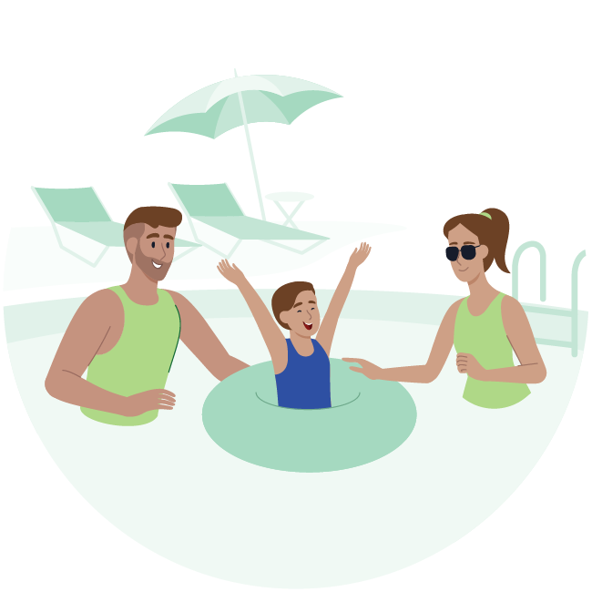 Relajo en la piscina