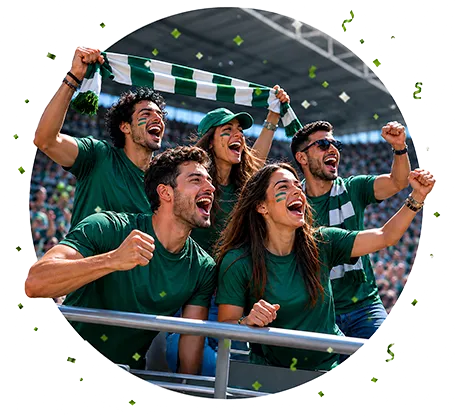 Personas disfrutando de un partido de fútbol.