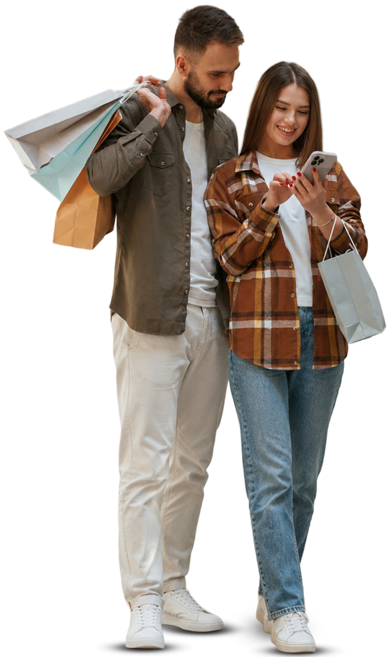 Pareja haciendo compras.