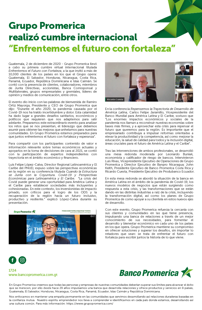Grupo Promerica realizó cumbre internacional
