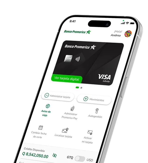 iPhone mostrando la aplicación de Banco Promerica.
