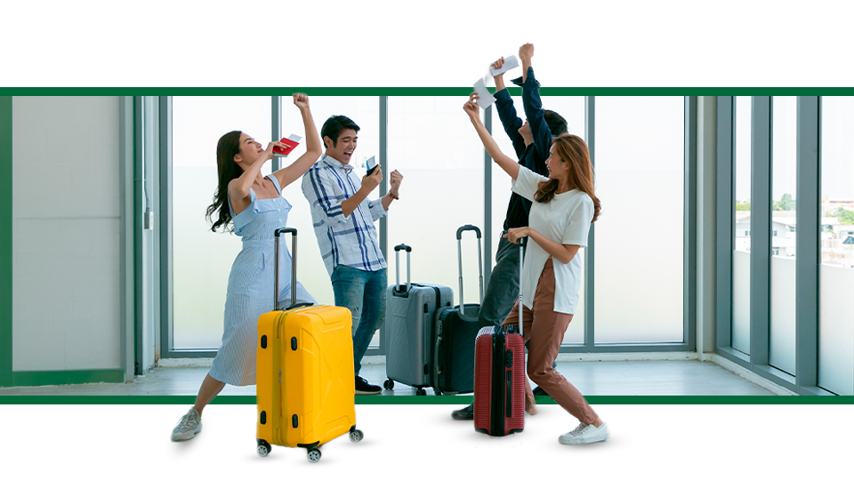 Grupo de amigos viajando